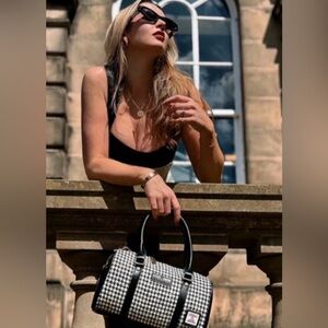 Islander Houndstooth Mini Satchel in Black and White